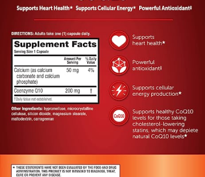 CoQ10 200mg (per serving) – MegaRed Advanced Capsules (90 count in a box), Helps Support Heart Health and Cellular Energy*, Antioxidant, Protects Against Free Radicals*, No Added Color or Sugar