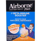 Airborne Plus Beta-Immune Booster Zesty Orange Powder Packets 21 ea (1 Pack)