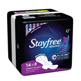 STAYFREE Ultra Thin Overnight Pads with Wings  14 ea (1 Pack)