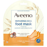 Aveeno Repairing CICA Foot Mask with Prebiotic Oat and Shea Butter, Moisturizing Foot Mask for Extra Dry Skin, 2 Single-Use Slippers 1 ea (1 Pack)