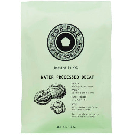 For Five Coffee Roasters Water Processed Decaf Ground 12 oz (1 Pack)