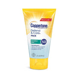 Coppertone Defend & Care Sensitive Skin Sunscreen Face Lotion Broad Spectrum SPF 50, 2 oz (1 Pack)