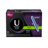 U By Kotex Click Tampons, Super Absorbency, Plastic, 36 ea (1 Pack)