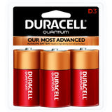 Duracell Quantum Alkaline Batteries, D3 3 ea (1 Pack)