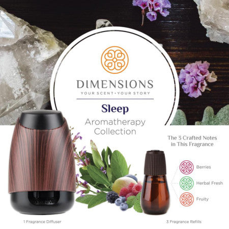 Dimensions Aromatherapy Sleep Collection Fragrance Diffuser&3 Refills for up to 4 Months of Brilliant Fragrance Infused With 100% Essential Oils 1 ea (1 Pack)