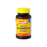 Sundance Vitamins  Complete B-Complex + Vitamin C, 100 ea (1 Pack)