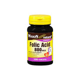 Mason Natural Folic Acid 800 mcg, 100 ea (1 Pack)