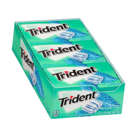 Trident Minty Sweet Twist Sugar Free Gum,  12 ea (1 Pack)