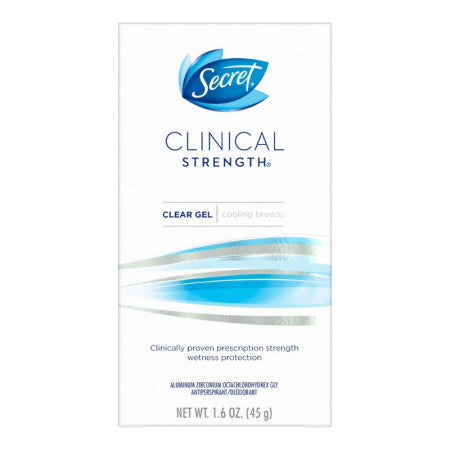 Secret Clinical Strength Cooling Breeze Clear Gel Antiperspirant and Deodorant, 1.6 oz (1 Pack)