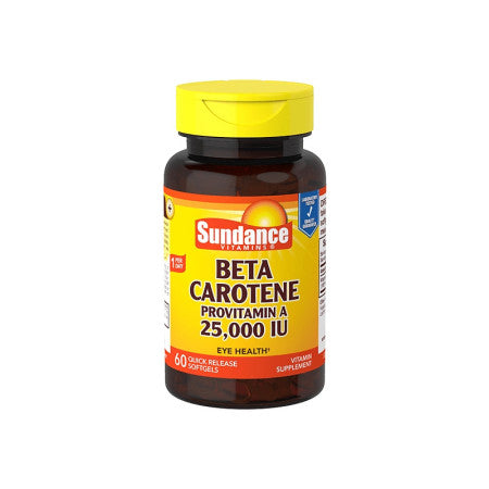 Sundance Vitamins Carotene Vitamin A 25,000 IU, 60 ea (1 Pack)