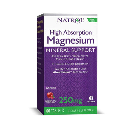 Natrol High Absorption Magnesium Chew Tablets, 60 ea (1 Pack)