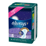 Always Ultra Thin Extra Heavy Overnight Pads, Size 5, 34 ea (1 Pack)