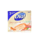 Dial Omega Moisture Glycerin Bar Soap, Sea Berries, 4 oz Bars, 3 ea  (1 Pack)