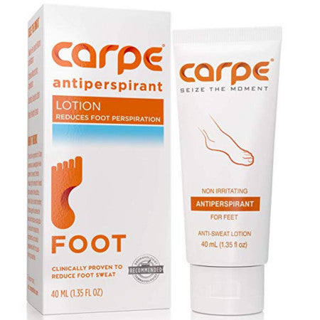 Carpe Antiperspirant Foot Lotion, A Dermatologist-Recommended Solution to Stop Sweaty, Smelly feet Great for hyperhidrosis" 1 ea (1 Pack)