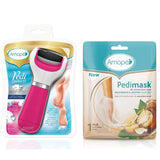 Amope  Pedi Perfect Electronic Foot File, Extra Coarse with Amope Pedimask Foot Sock Mask, 1 Pair, Macadamia Oil Essence 1 ea (1 Pack)