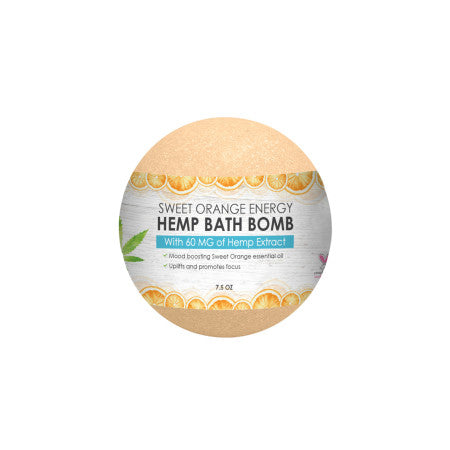 Sky Organics Hemp Extract Sweet Orange Energy Bath Bomb 7.5 oz (1 Pack)