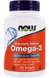 NOW Foods - Omega-3 Molecularly Distilled Fish Oil 1000 mg. - 100 Softgels