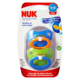 NUK Natural Shape Orthodontic Pacifiers, Latex, 0-6 Months (Assorted Colors) 2 ea (1 Pack)