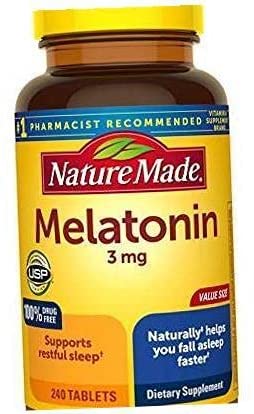 Melаtоnin 3 mg, Sleeр Aid Supplemеnt for Restful Sleep, 240 Day Supply 1 Set 240 Count