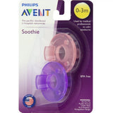 Philips Avent BPA Free Soothie Pacifier,Color May Vary 0-3m 2 ea (1 Pack)