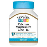 21st Century, Calcium Magnesium Zinc + D3, 90 Tablets