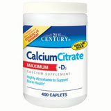 21st Century Vitamins Calcium Citrate Plus D3 Maximum Tablets, 400 Count