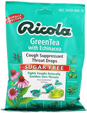 Ricola, Green Tea with Echinacea Cough Suppressant - Throat Drops, Sugar Free, 19 Drops