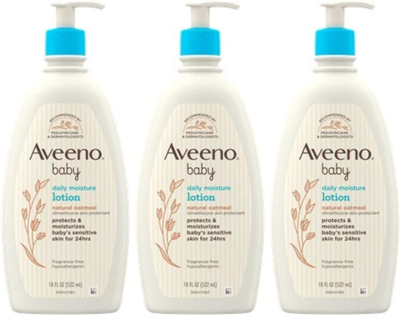 Aveeno Baby Aveeno Baby Daily Moisture Lotion With Colloidal Oatmeal & Dimethicone, 3 X 18 Fl. Oz, 54.0 Fl Oz (Pack of 3)