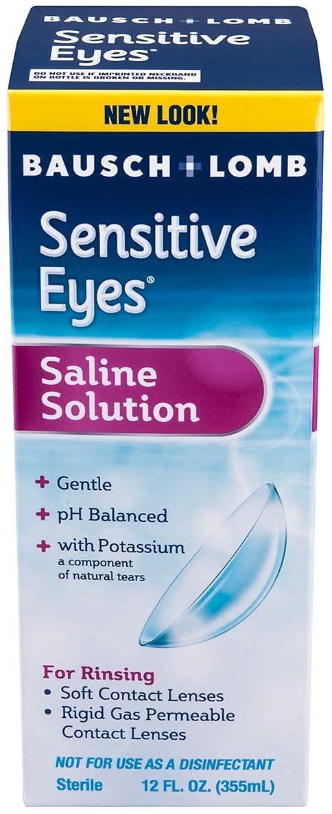 Bausch & Lomb Sensitive Eyes Saline Solution 12-Ounce Bottles (Pack of 6)
