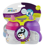 Philips Avent, My Penguin Sippy Cup, 9 Ounces / 260 ml, 2-Pack, 6 Months +, BPA-Free (Red and Purple)