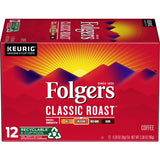 Folgers Classic Roast, Medium Roast Coffee, K-Cup Pods for Keurig K-Cup Brewers, 12-Count