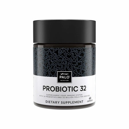 Probiotic 32 | Premium Probiotic Supplement ( 60 ea)-Digestive, Gut Health and Immune System Support; High Potency with 16 Probiotic Strains (Time Release Delivery) |BY PALO Nutrition (1 Pack)