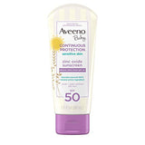 AVEENO Kids Continuous Protection Zinc Oxide Mineral Sunscreen Lotion for Childrení´s Sensitive Skin SPF 50 3 oz (1 Pack)