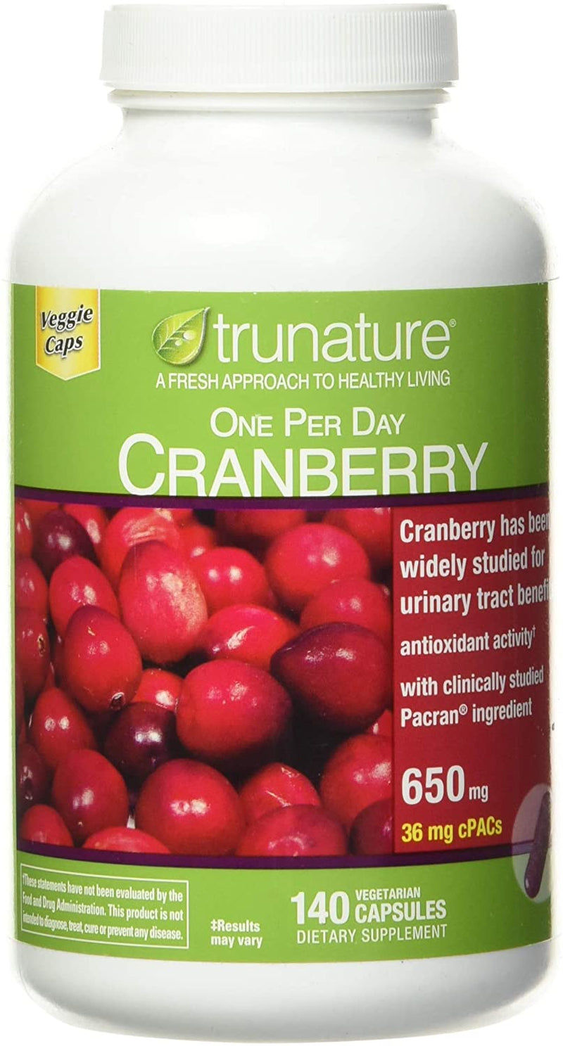 trunature One Per Day Cranberry 650 mg, 140 Vegetarian Capsules