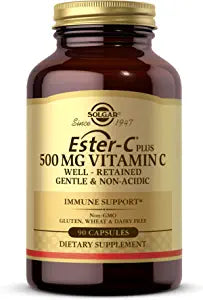 Solgar Ester-C Plus 500 mg Vitamin C with Citrus Bioflavonoids - 90 Capsules - Gentle & Non Acidic, Well Retained - 24-Hour Immune Support - Non-GMO, Gluten Free - 90 Servings