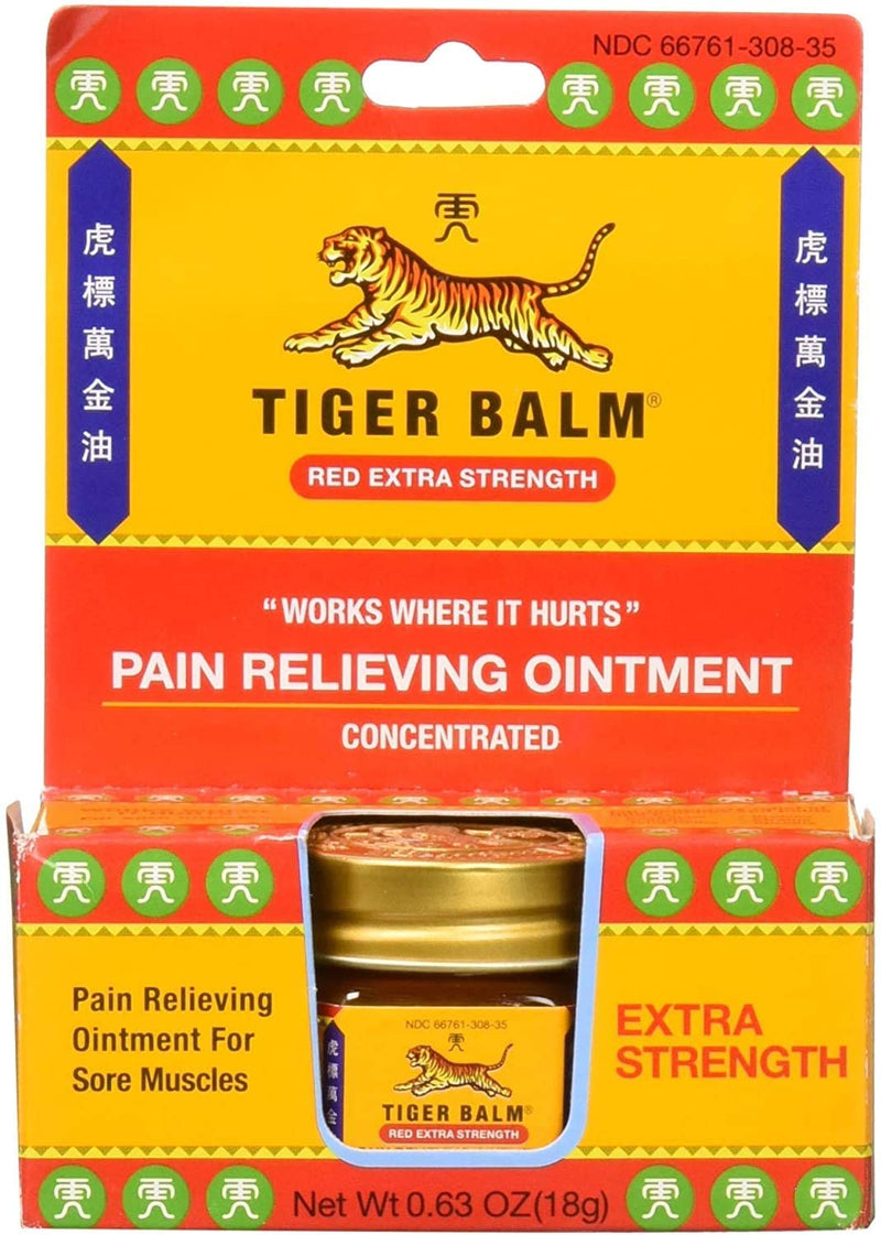 Tiger Balm Pain Relieving Ointment Red Extra Strength, 0.63 oz/18g
