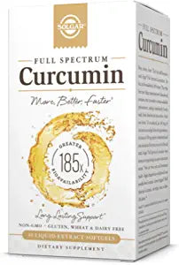 Solgar Full Spectrum Curcumin Liquid Extract, 30 Softgels - Faster Absorption - Brain, Joint & Immune Health - Long Lasting Support - Gluten Free, Non GMO, Dairy Free, Soy Free - 30 Servings