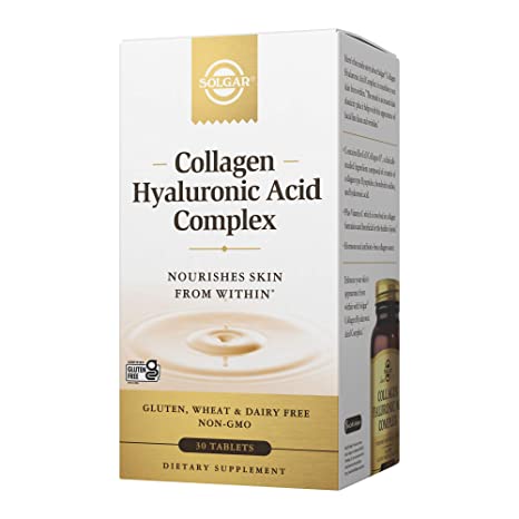Solgar Collagen Hyaluronic Acid Complex, 30 Tablets - Hydrolyzed Collagen Type 2 - Helps with Fine Lines & Wrinkles - Boosts Skin Collagen & Elasticity - Non-GMO, Gluten & Dairy Free - 30 Servings