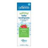 Dr. Brown's natural baby toothpaste strawberry flavor, 0-3 years 14 oz/40g