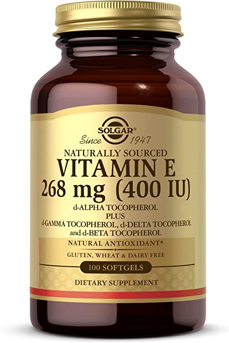 Solgar Vitamin E 268 MG (400 IU) Mixed (d-Alpha Tocopherol & Mixed Tocopherols), 100 Softgels - Supports Immune System & Skin Nutrition - Natural Antioxidant - Gluten Free, Dairy Free - 100 Servings