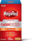 CoQ10 200mg (per serving) – MegaRed Advanced Capsules (90 count in a box), Helps Support Heart Health and Cellular Energy*, Antioxidant, Protects Against Free Radicals*, No Added Color or Sugar