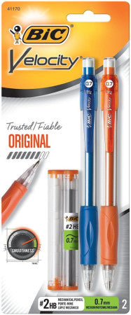 Bic Velocity Medium Mechanical Pencils 0.7mm, Assorted Colors 2 ea (1 Pack)
