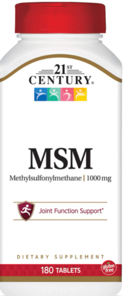 21st Century MSM, Methylsulfonylmethane, 1,000 mg, 180 Tablets