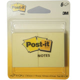 Post-it Notes Original Pads 1.5" X 2" 6 ea (1 Pack)