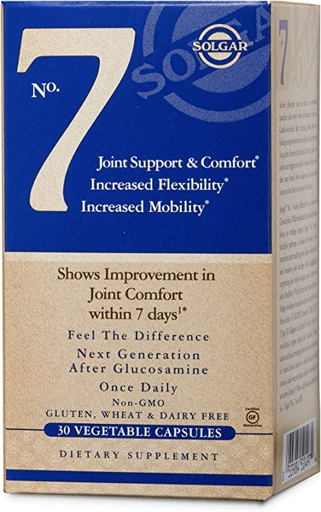 Solgar No. 7, 30 Vegetable Capsules - Joint Support & Comfort - Increased Mobility & Flexibility - Supplement for Men & Women - with Ester-C Vitamin C - Gluten Free, Non GMO, Dairy Free - 30 Servings