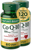 CoQ10 by Nature's Bounty, Dietary Supplement, Supports Heart Health, 100mg Plus L-Carnitine, Twin Pack, 120 Softgels