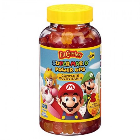 Lil Critters Super Mario Power Ups Complete Multivitamin Gummies, Natural Fruit Flavors 190 ea (1 Pack)