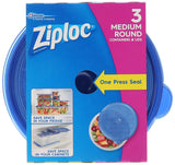 Ziploc Medium Round Containers/lid 3Count