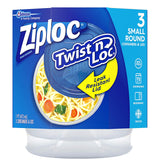 Ziploc Twist 'n Loc Containers Small Round, 3 Count