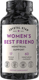 Crystal Star Women's Best Friend (60 capsules) - Herbal Menstrual Relief Supplement for help with Cramps, Minor Pains & Bloating – Dong Quai, Cramp Bark, Hawthorne & Red Raspberry – Non-GMO